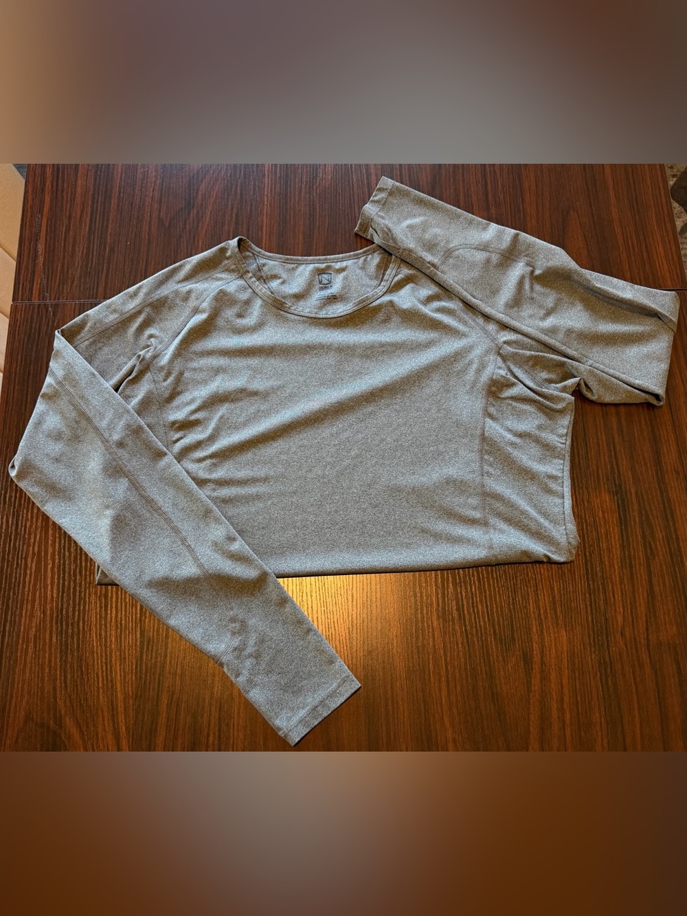 XXL/2X Noble Heather Gray Athletic Long-Sleeve Tee